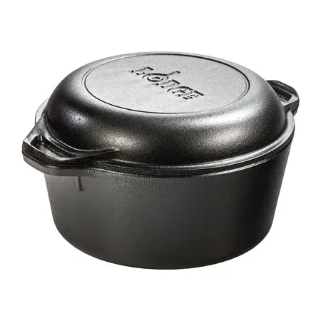 Lodge Cast Iron Double Dutch Oven, 5 Quart